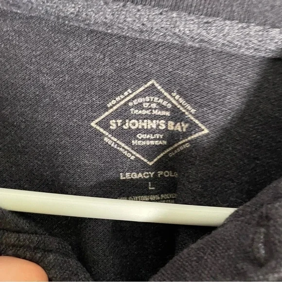 Saint John’s Bay Legacy Dark Grey Casual Polo Shirt Size Large - Picture 2 of 5